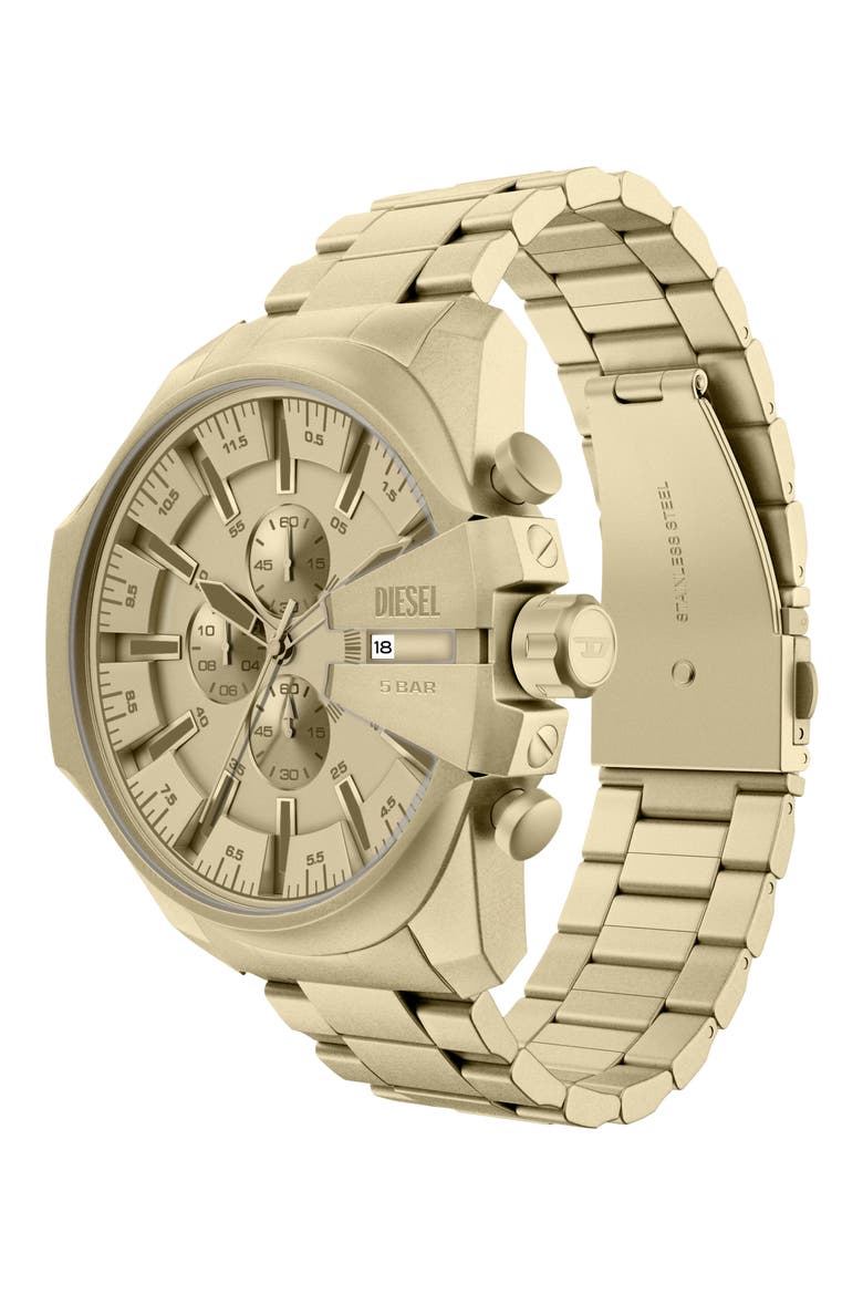 Mega Chief Gunmetal Chronograph Bracelet Watch, 48mm, Alternate, color, GOLD