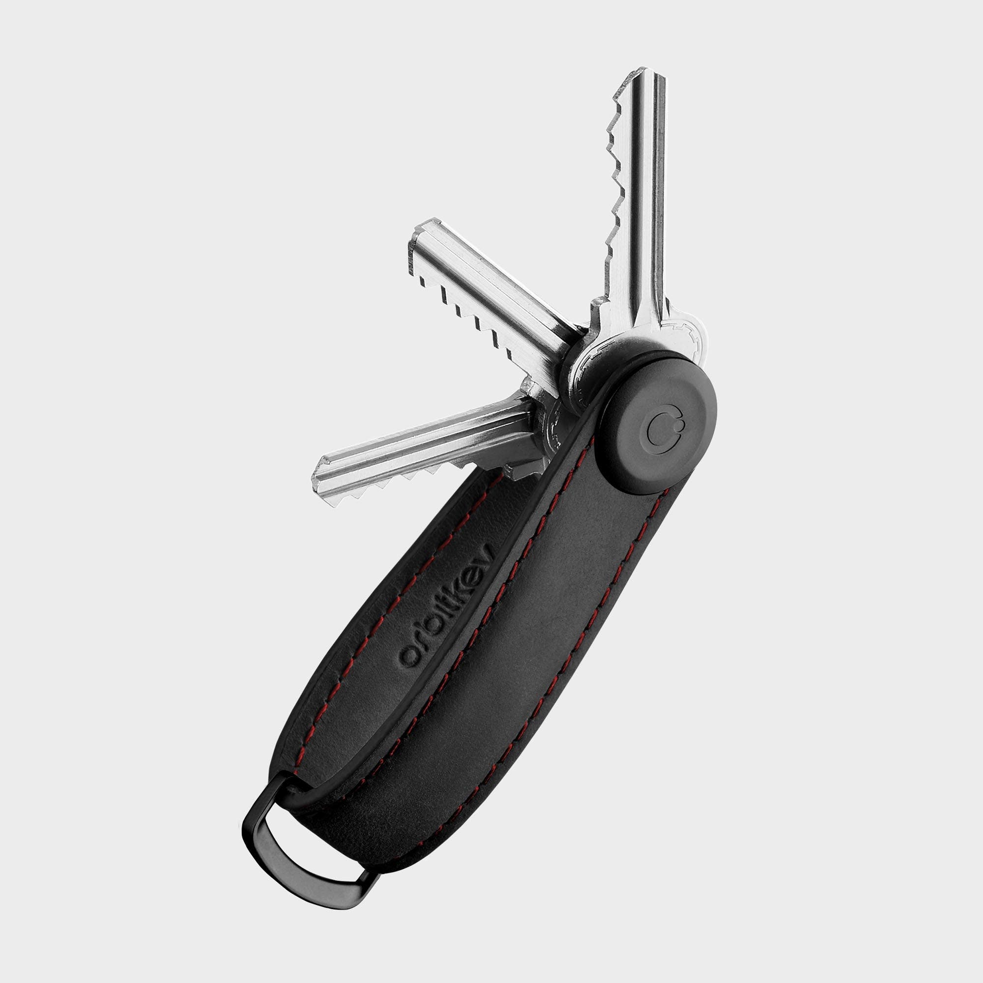 Orbitkey CrazyHorse Leather Key Organiser, Main, color, Obsidian