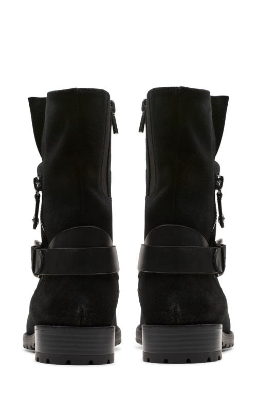 Clarks ® Nissini Burnished Leather Slouch Boot In Black