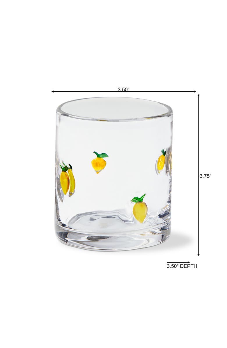 tag Lemon Double Old Fashioned Glass Yellow Glass Summer, Alternate, color, Yellow
