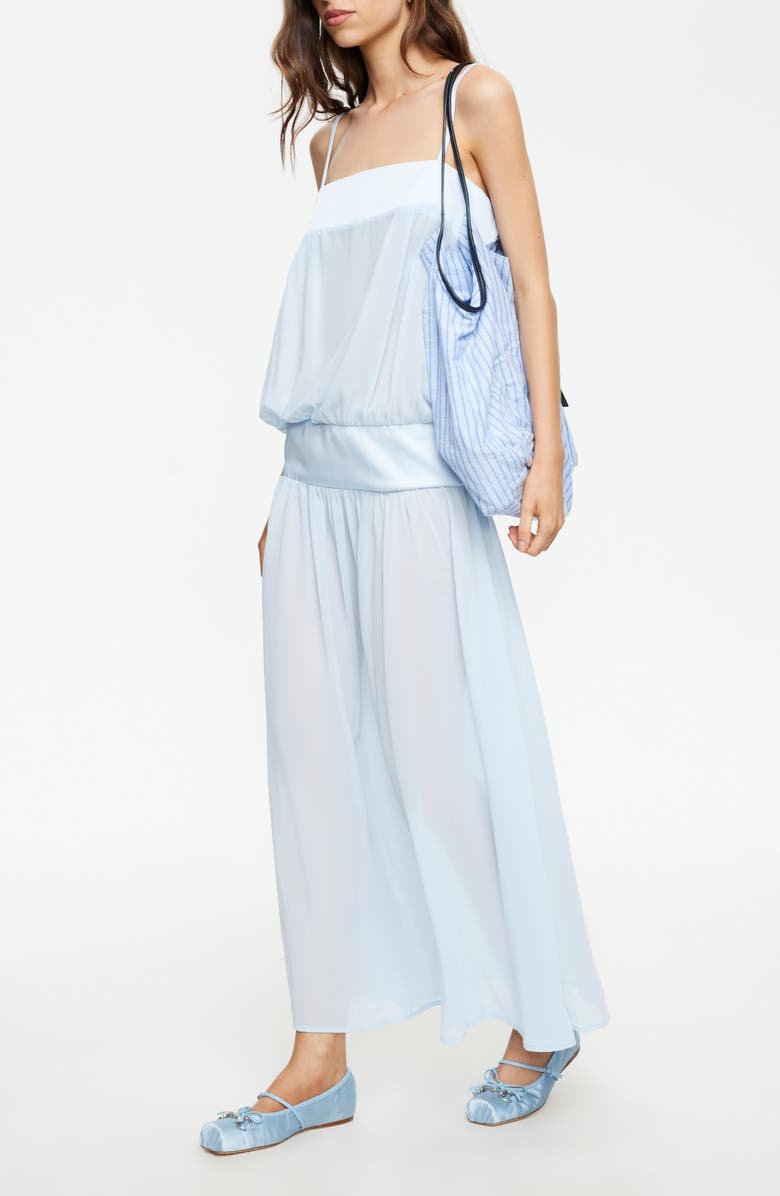 LIONESS Gracia Sleeveless Chiffon Maxi Dress, Alternate, color, Pale Blue