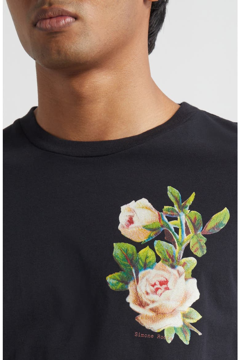 Rose Bouquet Cotton Graphic T-Shirt, Alternate, color, BLACK