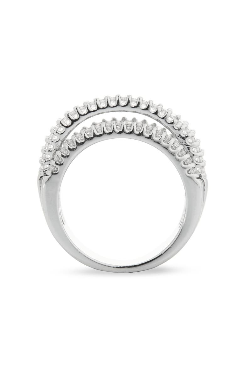 Faux Stack Crystal Ring, Alternate, color, SILVER