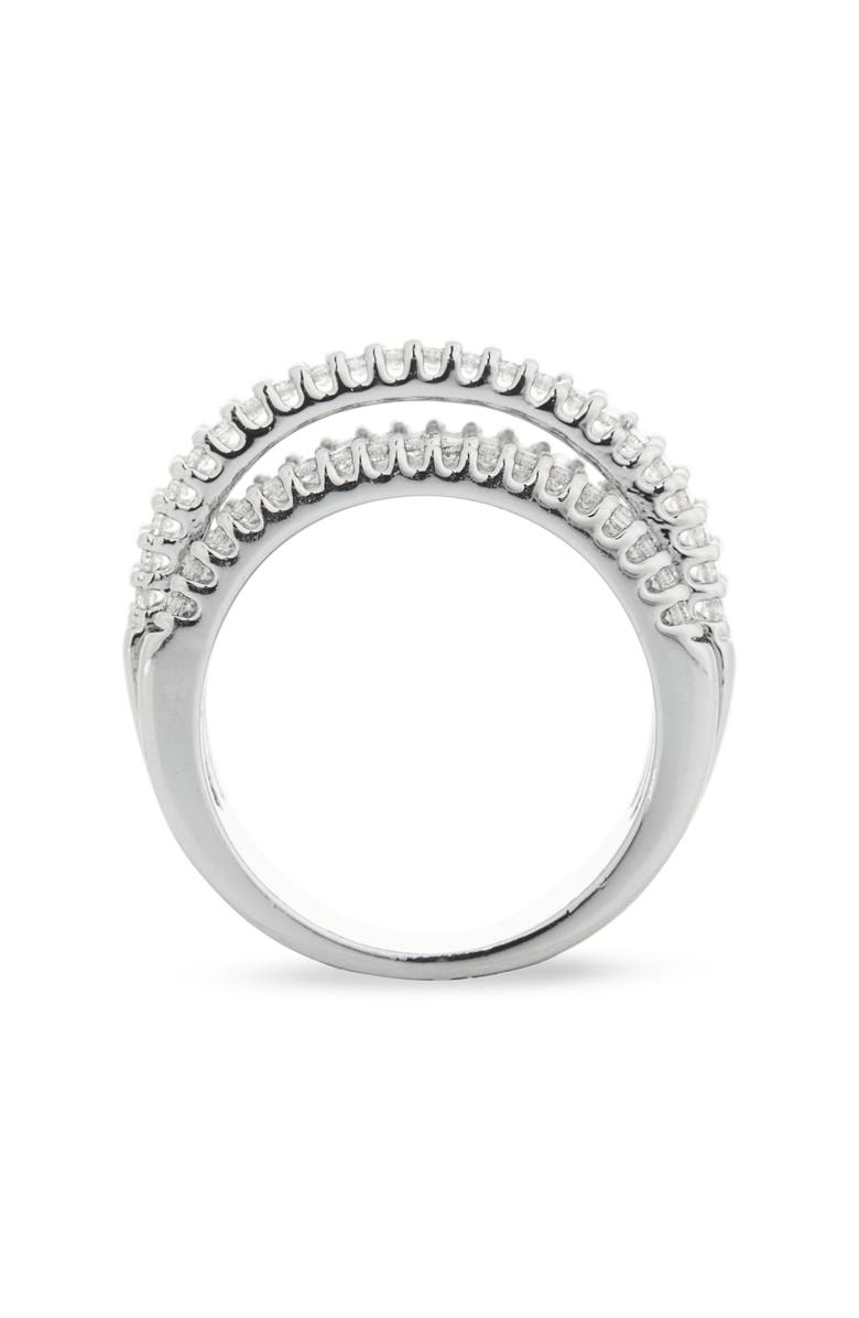 Covet Faux Stack Crystal Ring, Alternate, color, Silver