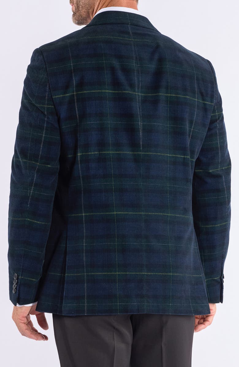 SAVILE ROW CO Mayfair Navy Plaid Corduroy Sport Coat, Alternate, color, Navy