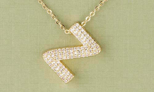 Leith Pavé Cubic Zirconia Initial Pendant Necklace In Gold