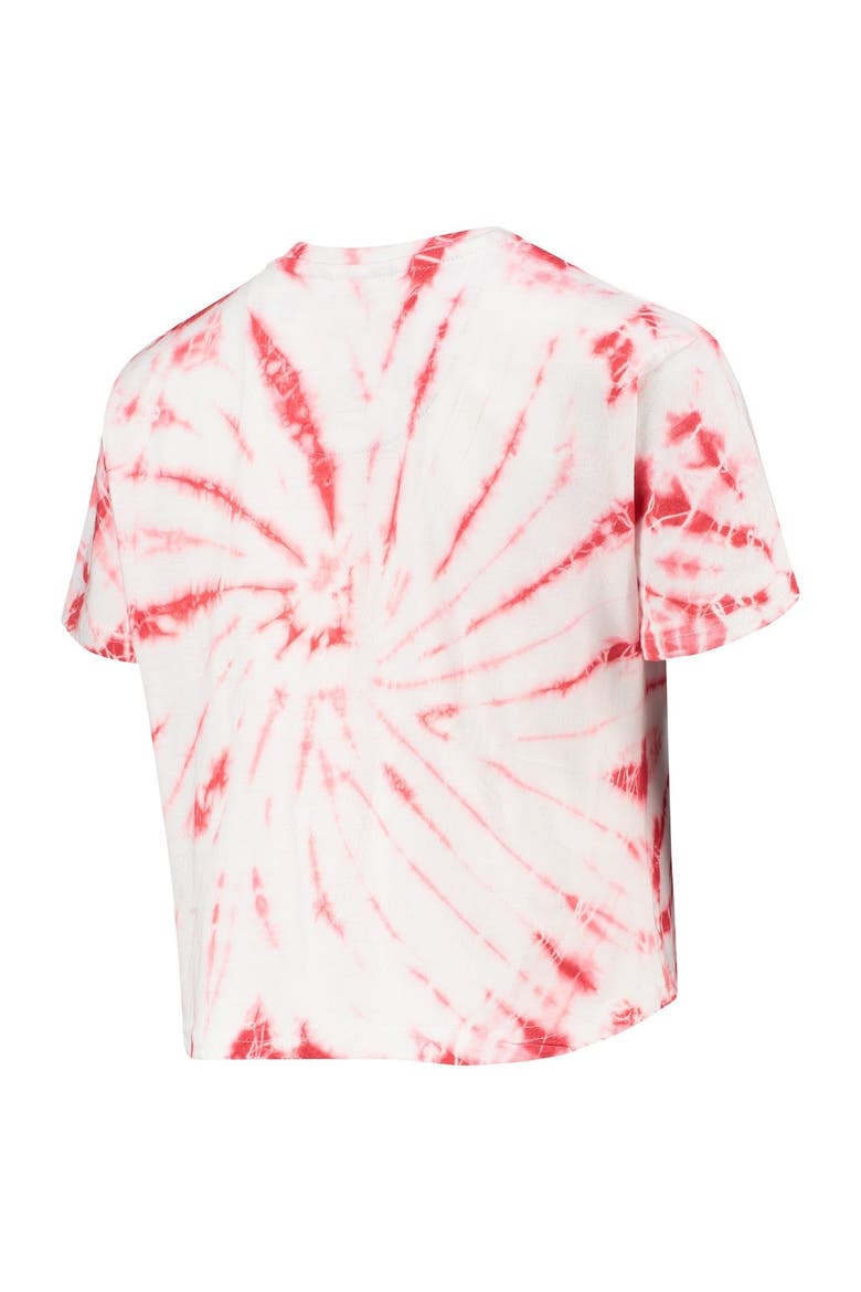 Women's Pressbox Red Wisconsin Badgers Showtime Tie-Dye Crop T-Shirt, Alternate, color, Red