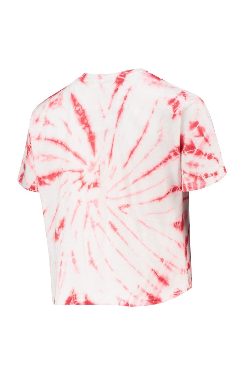 PRESSBOX Women's Pressbox Red Wisconsin Badgers Showtime Tie-Dye Crop T-Shirt, Alternate, color, 