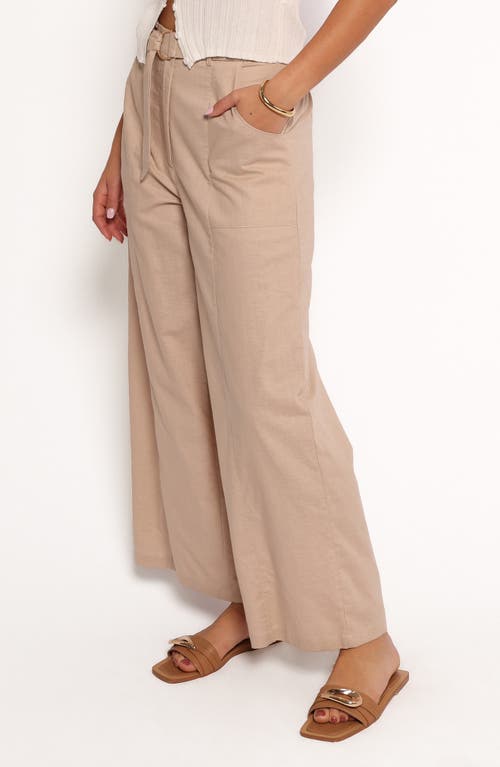 Petal And Pup Petal & Pup Sadie Cotton & Linen Wide Leg Pants In Brown