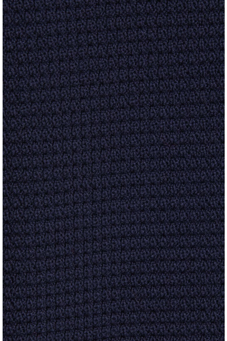 Piped Sleeve Waffle Knit Sweater, Alternate, color, NAVY