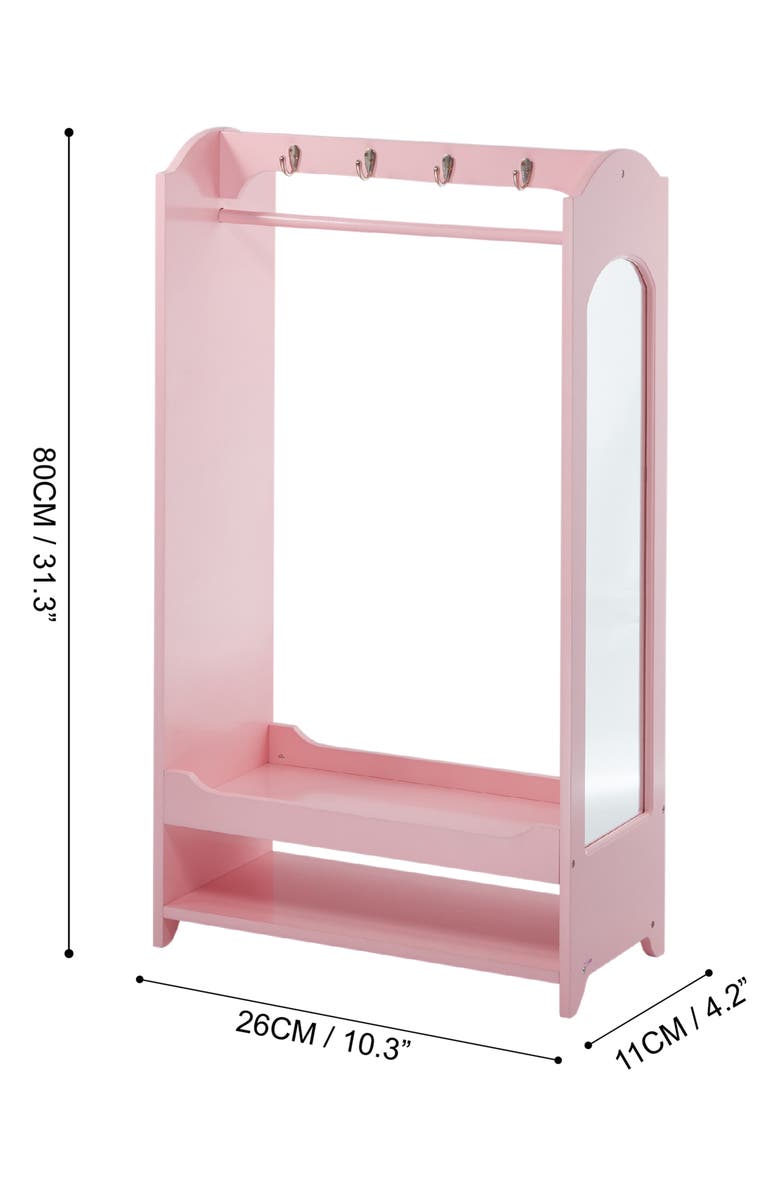 Teamson Kids Fantasy Fields Toy Clothing Rack with Storage, Alternate, color, Pink