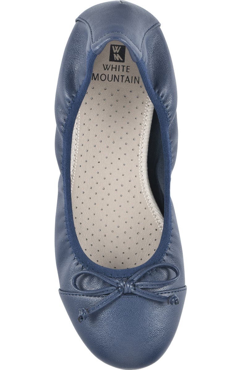 White Mountain Footwear Sunnyside II Ballet Flat - Wide Width, Alternate, color, Navy/ Smooth