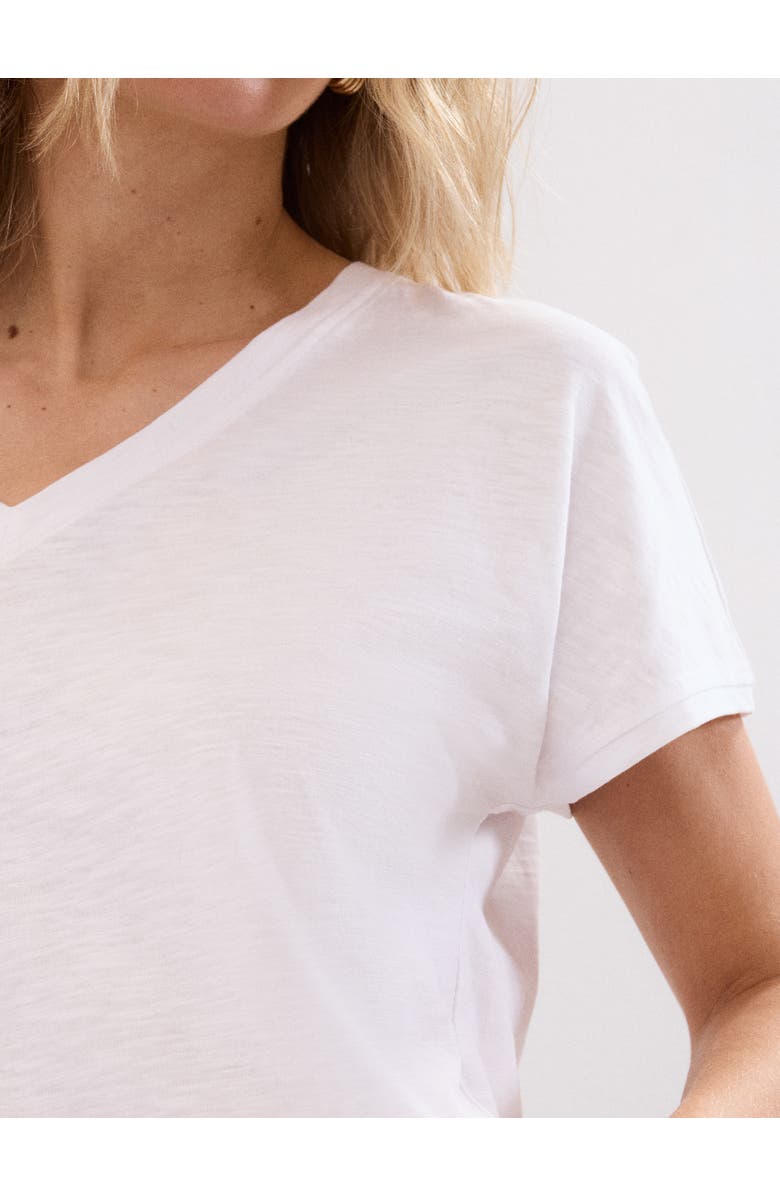 Phase Eight Saphiya Slub Cotton V-Neck T-shirt, Alternate, color, White