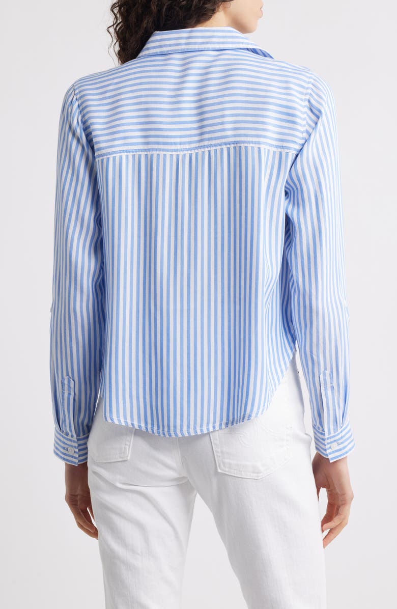 beachlunchlounge Fallon High-Low Button-Up Shirt, Alternate, color, Blue Ice