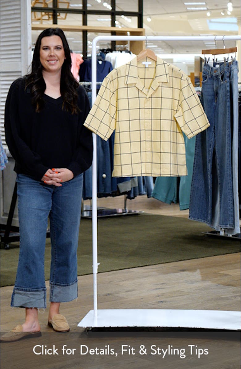 Windowpane Cotton Button-Up Resort Shirt, sales video thumbnail