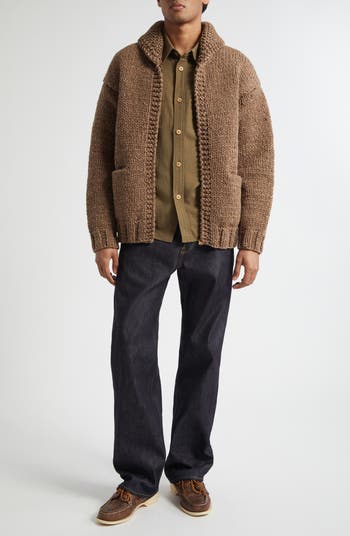 VISVIM Hand Knit Full Zip Wool & Cashmere Cardigan | Nordstrom