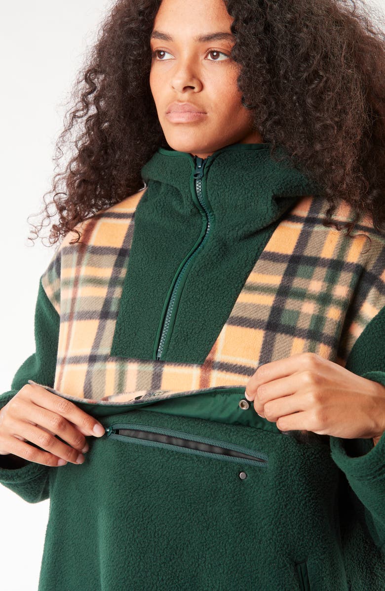 Picture Organic Clothing Oskoy Quarter Zip Hooded Fleece Pullover, Alternate, color, 