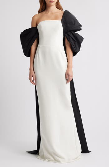 Marchesa Notte Cape Back Column Gown | Nordstrom