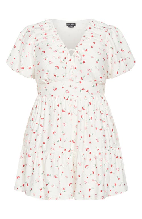 City Chic Daphne Floral Dress In Ivory Bliss