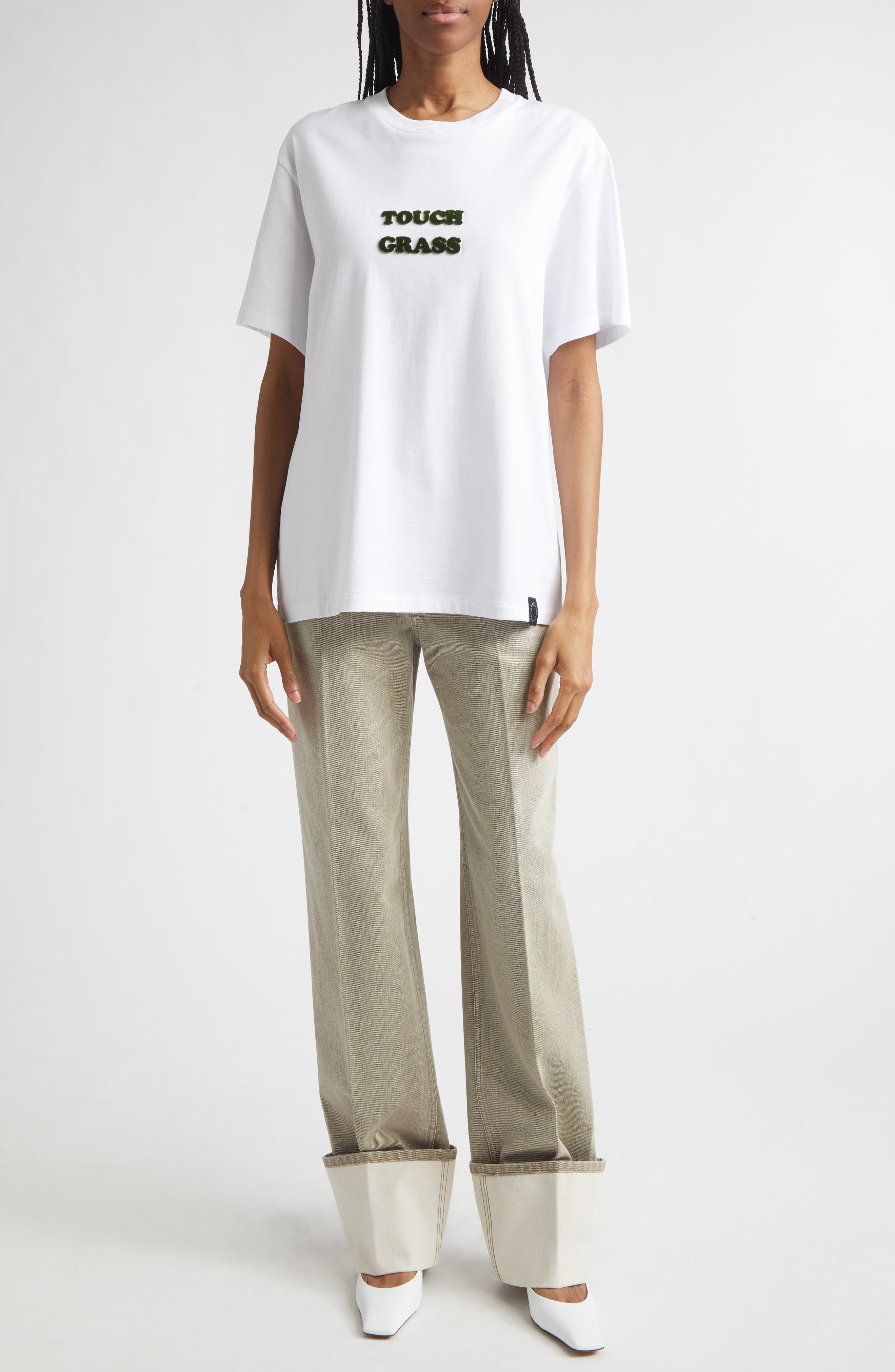 Stella McCartney Touch Grass Organic Cotton Boyfriend T-Shirt