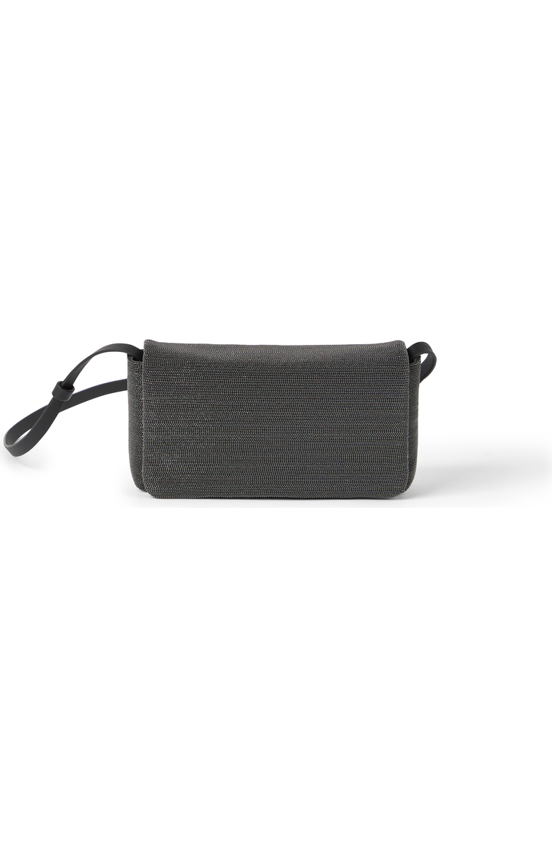 Brunello Cucinelli Precious flap bag in grained leather, Main, color, Black