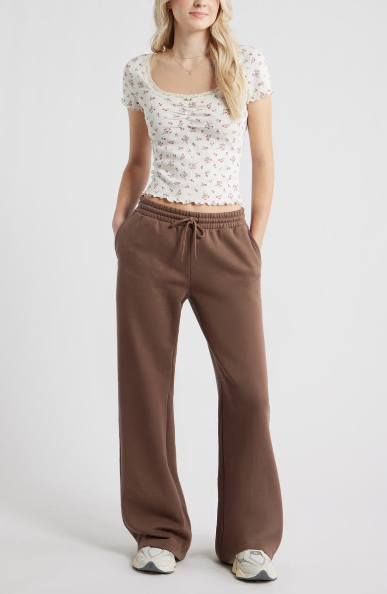 BP. Baggy Wide Leg Sweatpants, Alternate, color, Brown Quartz