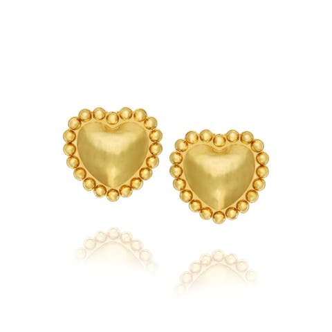 Mini Dot Heart Stud Earrings