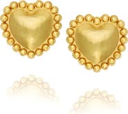 Christina Alexiou Mini Dot Heart Stud Earrings