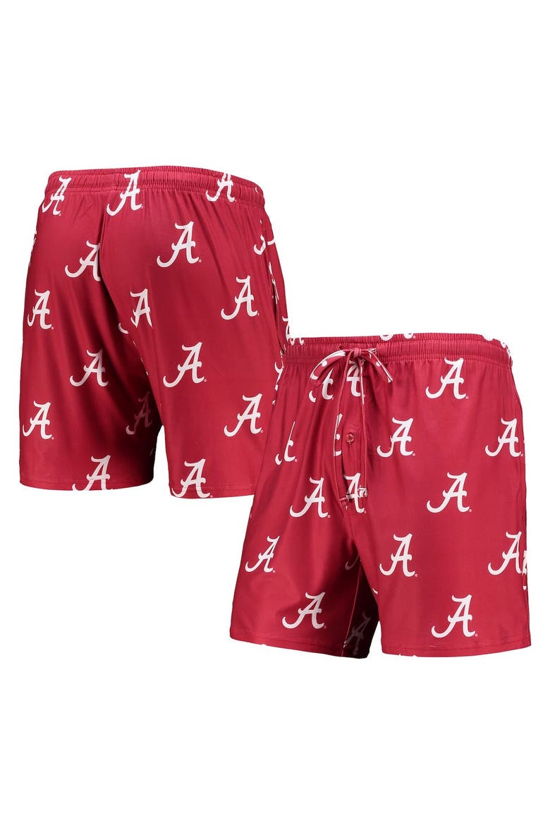 Men's Concepts Sport Crimson Alabama Crimson Tide Flagship Allover Print Jam Shorts, Alternate, color, Crimson