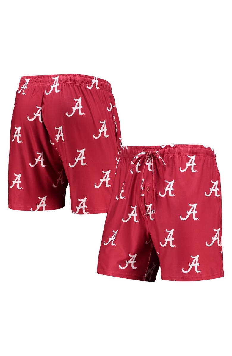 CONCEPTS SPORT Men's Concepts Sport Crimson Alabama Crimson Tide Flagship Allover Print Jam Shorts, Alternate, color, 