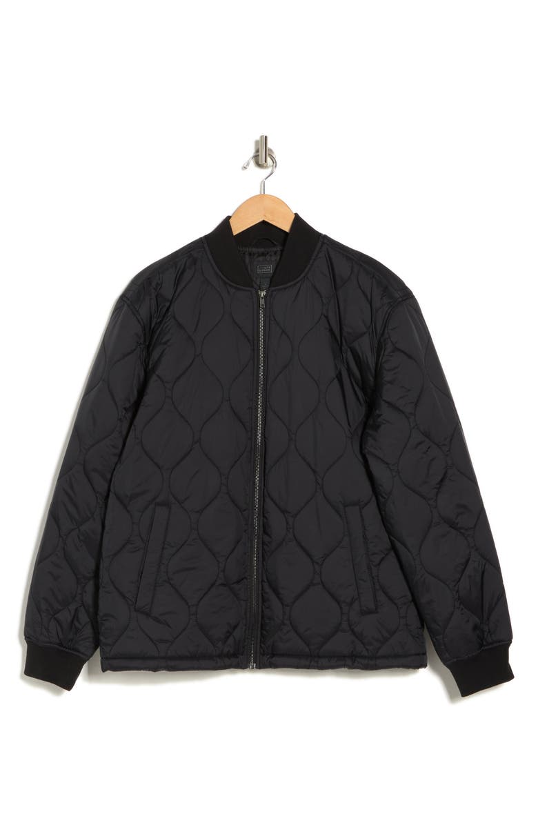 14th & Union Quilted Bomber Jacket, Alternate, color, Black