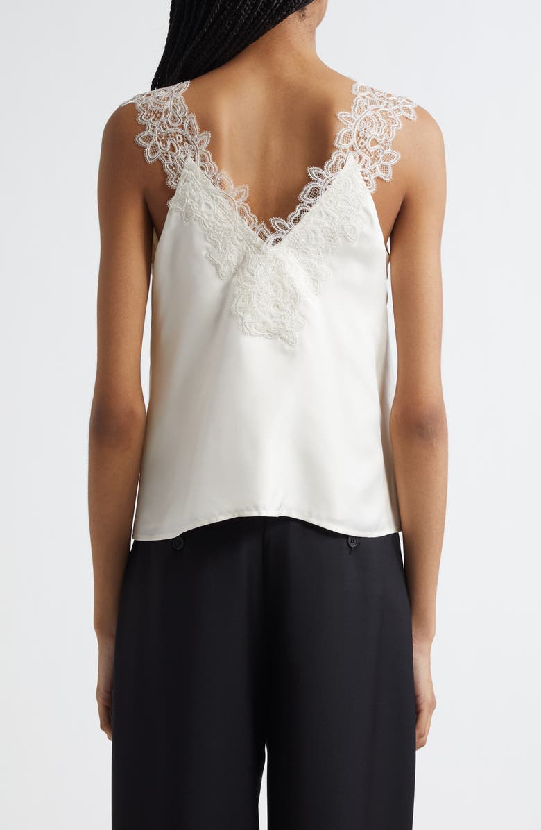 Róhe Lace Trim Silk Tank, Alternate, color, 