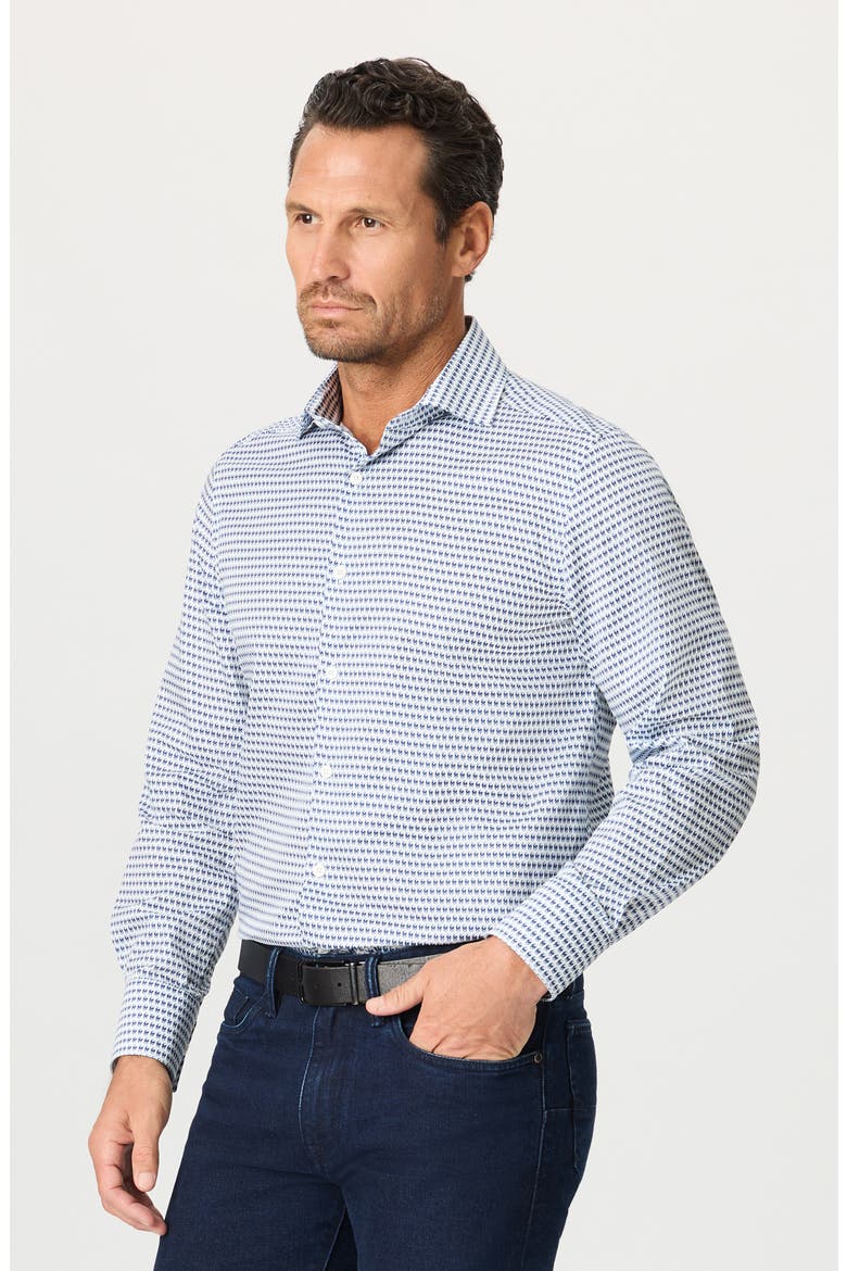 Banway Cotton Button-Up Shirt, Alternate, color, BLUE