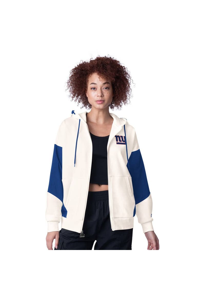 Women's Starter White New York Giants Scrimmage Full-Zip Hoodie, Main, color, White