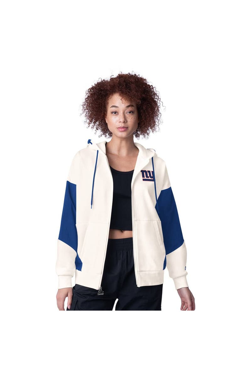 STARTER Women's Starter White New York Giants Scrimmage Full-Zip Hoodie, Main, color, White