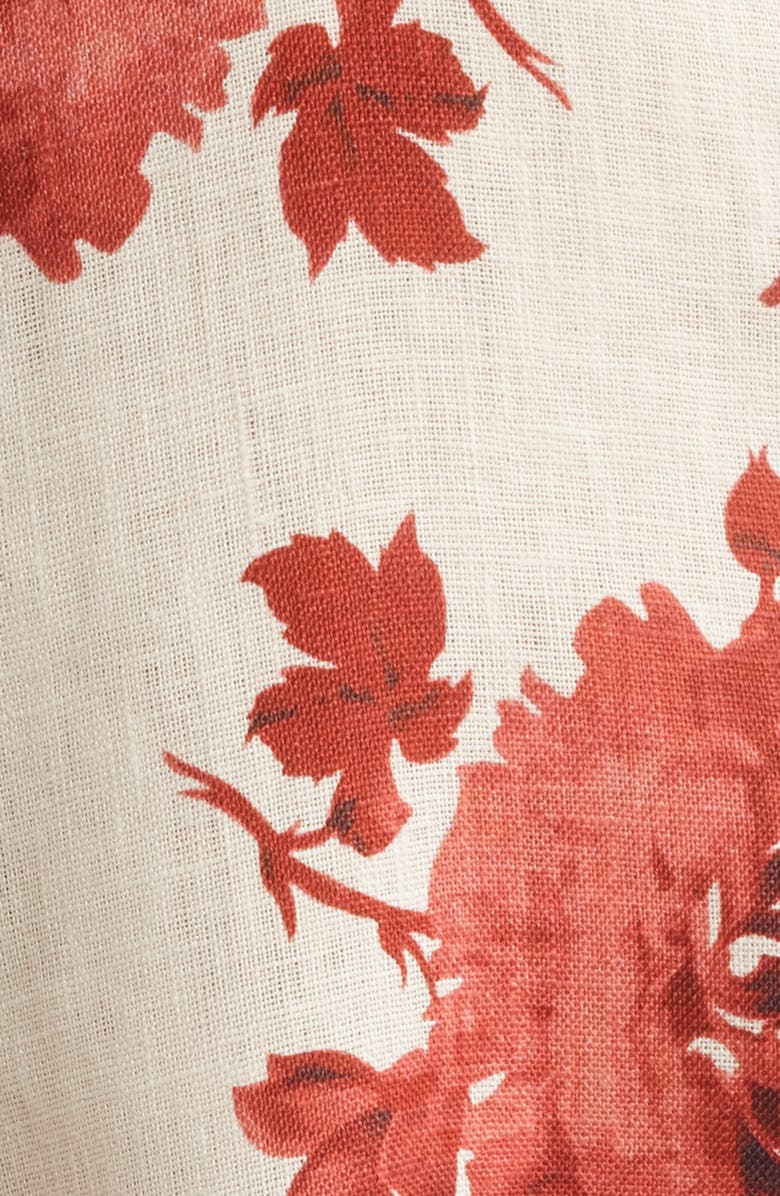 Faithfull the Brand Marais Halter Midi Dress, Alternate, color, Cecile Floral - Garnet