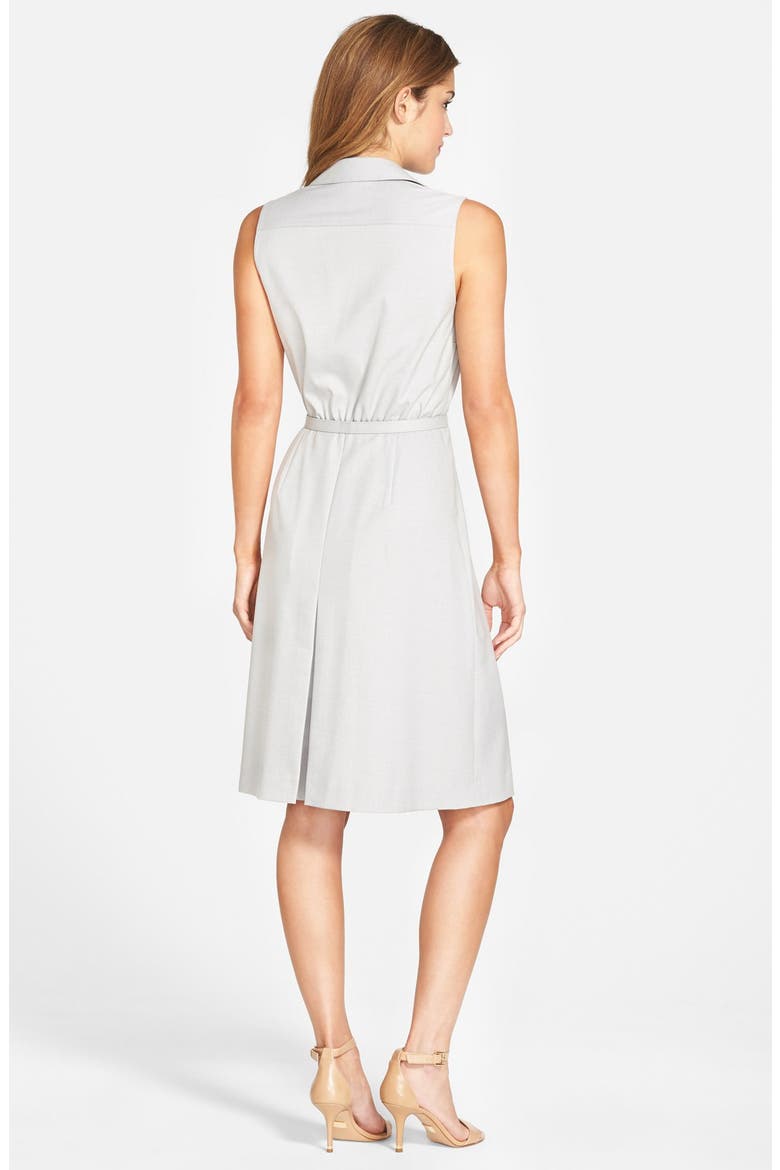 Belted Sleeveless Shirtdress, Alternate, color, LIGHT GREY PATTERN