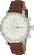 Fossil Rhett Multifunction Brown LiteHide™ Leather Watch