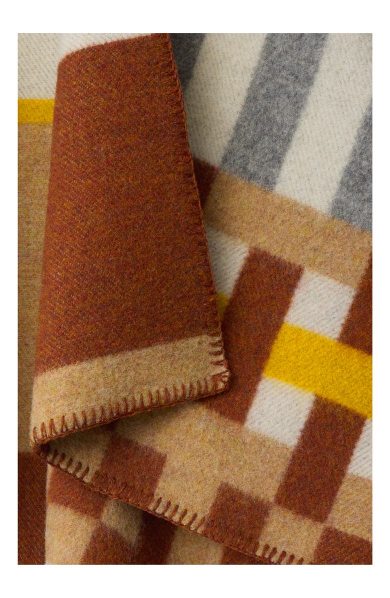 Burberry Colour Block Check  Wool Cape, Alternate, color, Cob
