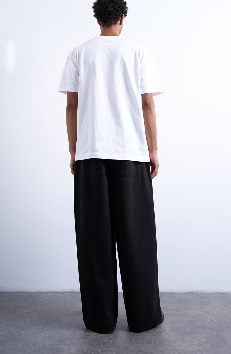 Topman Herringbone Pants, Alternate, color, Black