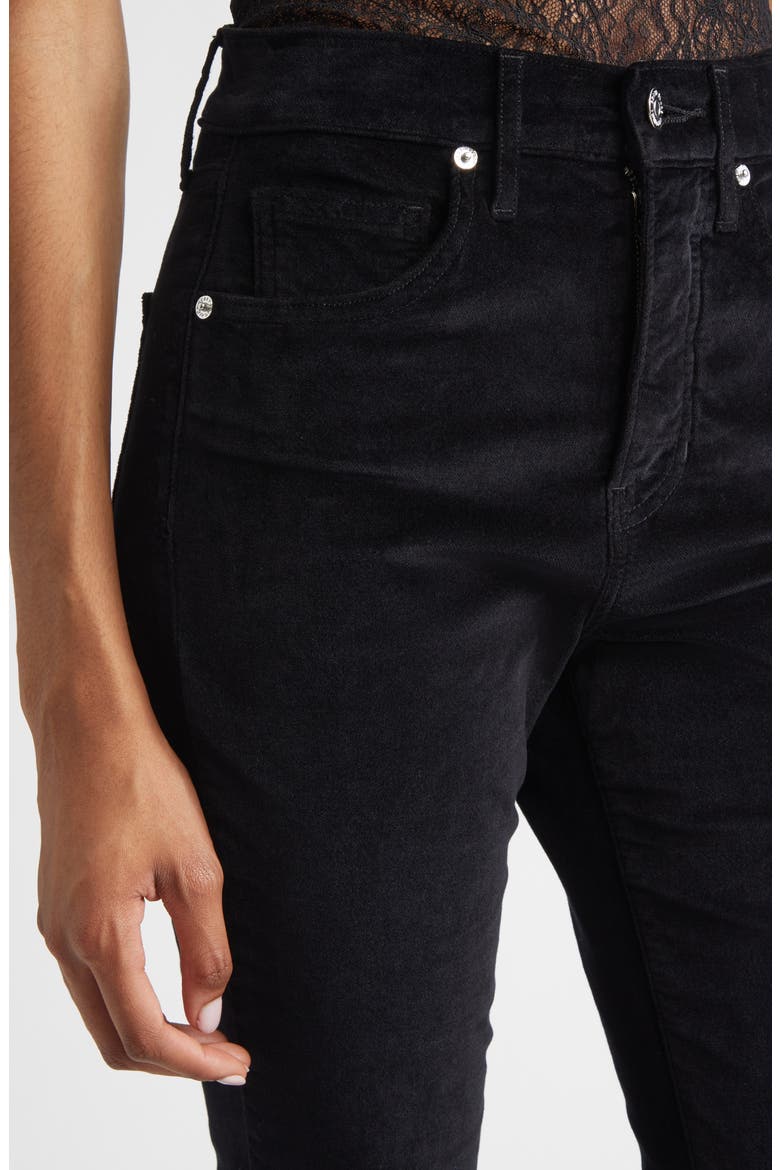 Beverly High Waist Skinny Flare Velvet Jeans, Alternate, color, BLACK