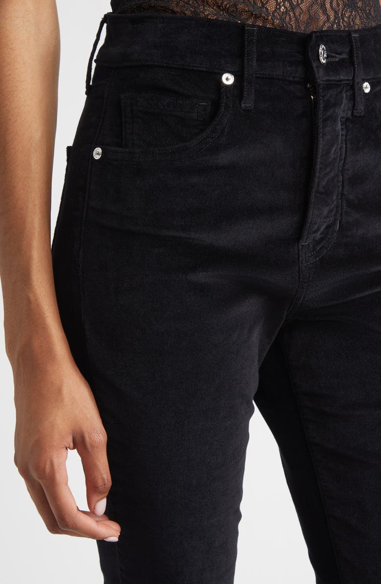 Veronica Beard Beverly High Waist Skinny Flare Velvet Jeans, Alternate, color, Black