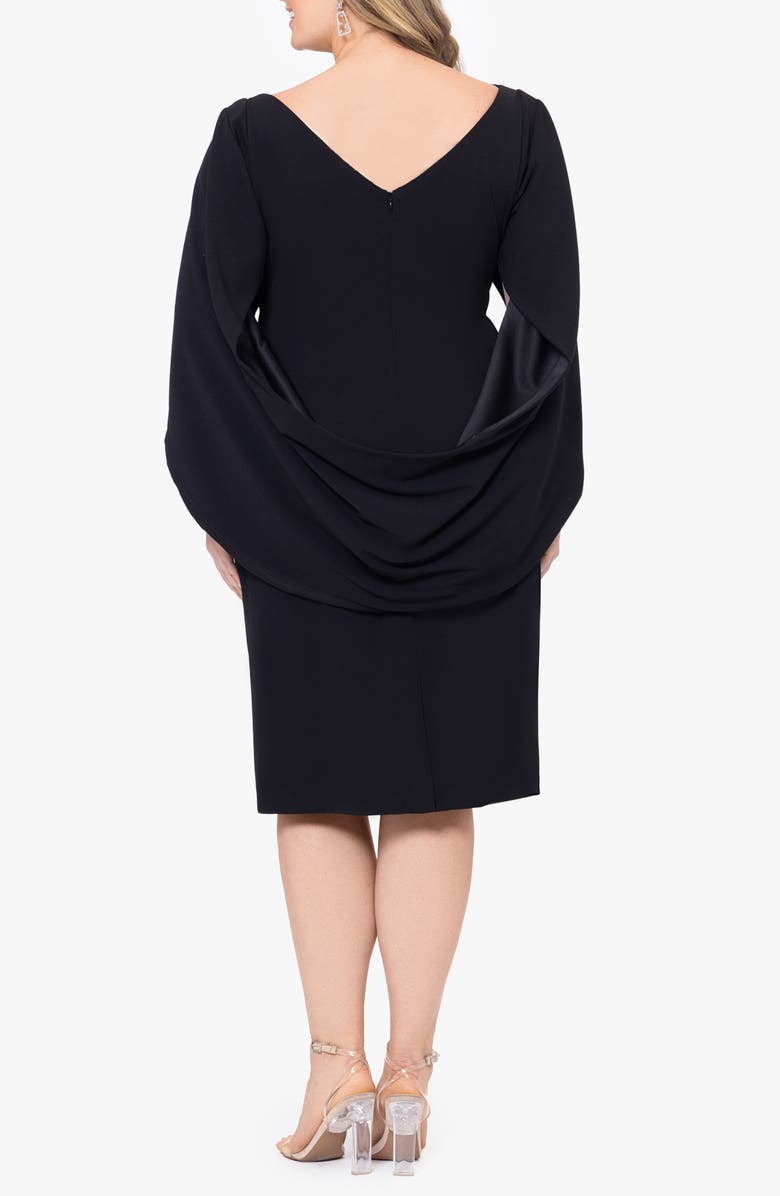 Betsy & Adam Drape Back Cocktail Dress, Alternate, color, Black