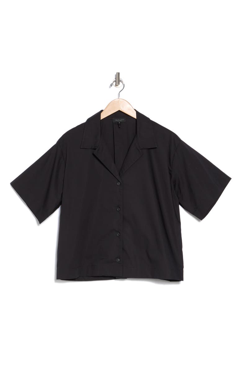 rag & bone Reese Short Sleeve Button-Up Shirt, Alternate, color, Black