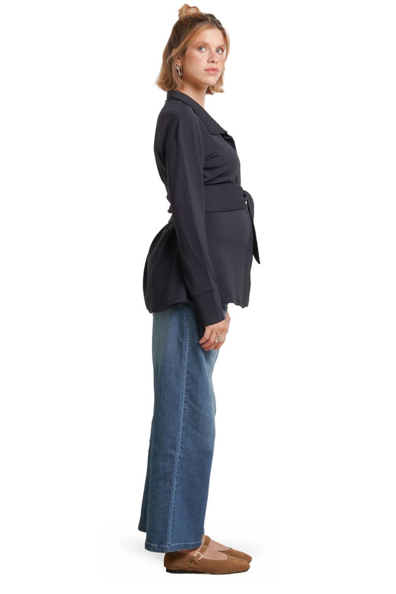 Allyson Maternity & Nursing Lounge Jacket, Alternate, color, Midnight Blue