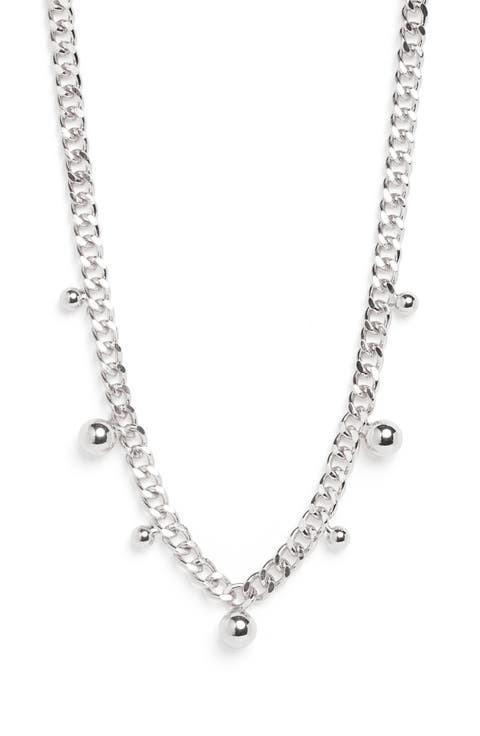 Orb Drop Curb Chain Necklace