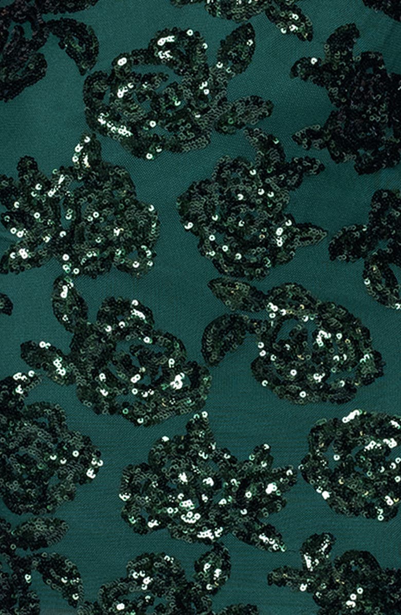 Blondie Nites Floral Sequin Minidress, Alternate, color, Hunter