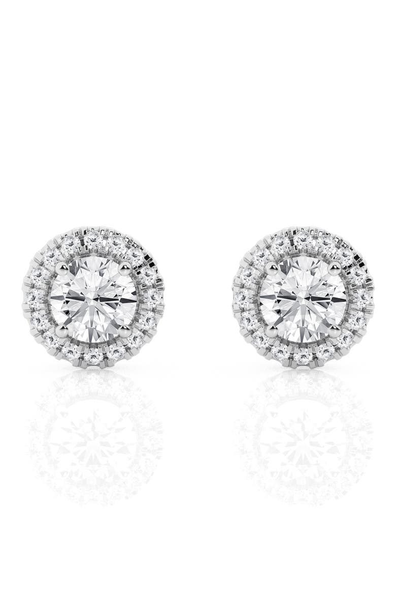 Round Cut Lab Created Diamond Stud Earrings - 1.85ctw, Alternate, color, 1.85 CTW WHITE GOLD