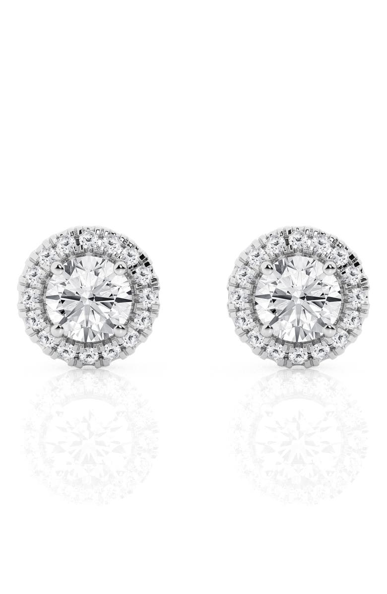 Badgley Mischka Collection Round Cut Lab Created Diamond Stud Earrings - 1.85ctw, Alternate, color, 1.5 Ctw White Gold