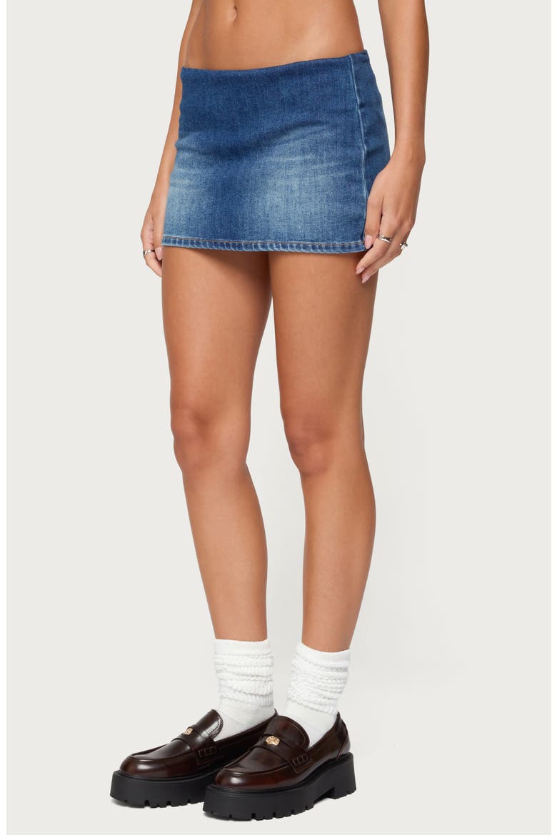 Archie Stretch Denim Miniskort, Alternate, color, BLUE